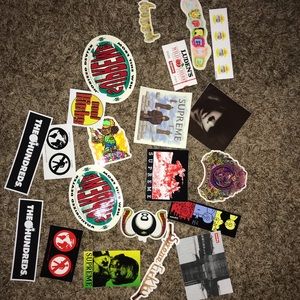 Supreme stickers and accessories